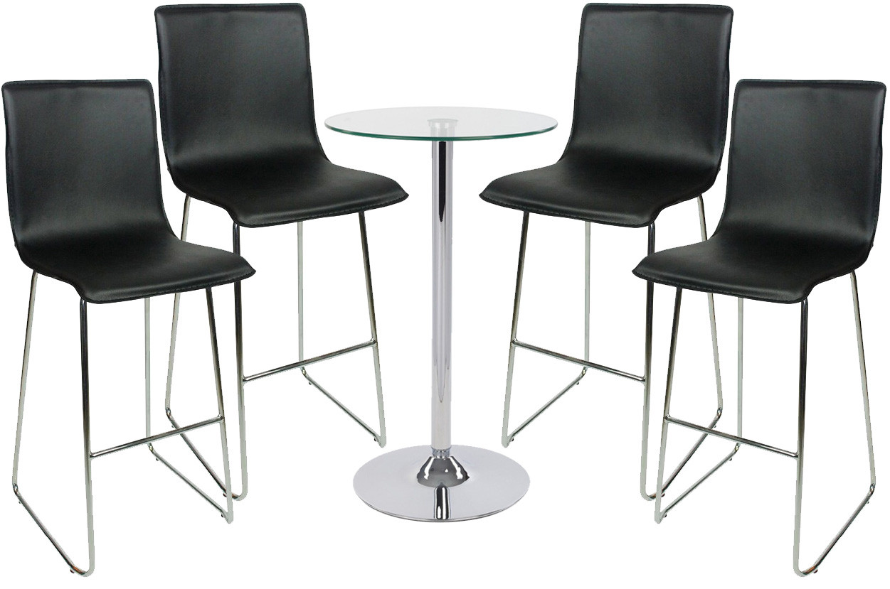 An image of Giola Fixed Height Curved Bar Stool and Como Table Package