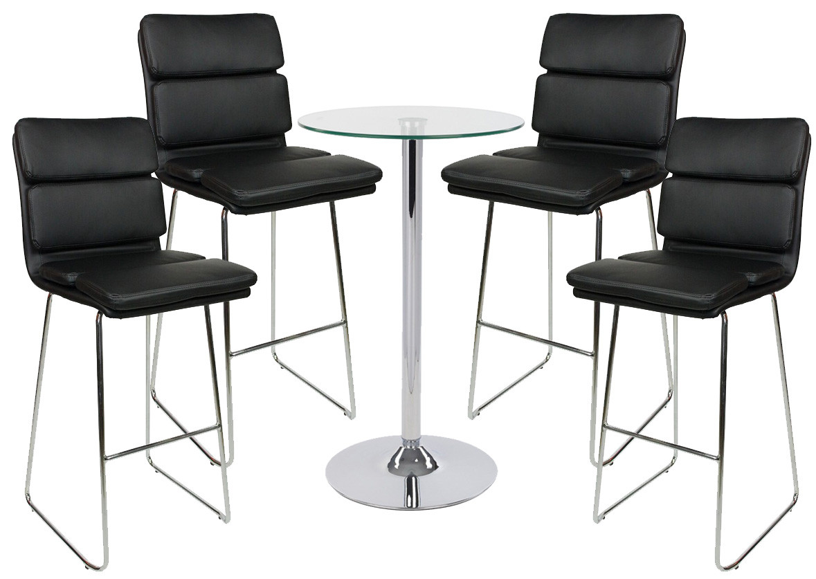 An image of Moderno Fixed Height Curved Bar Stool and Como Table Package