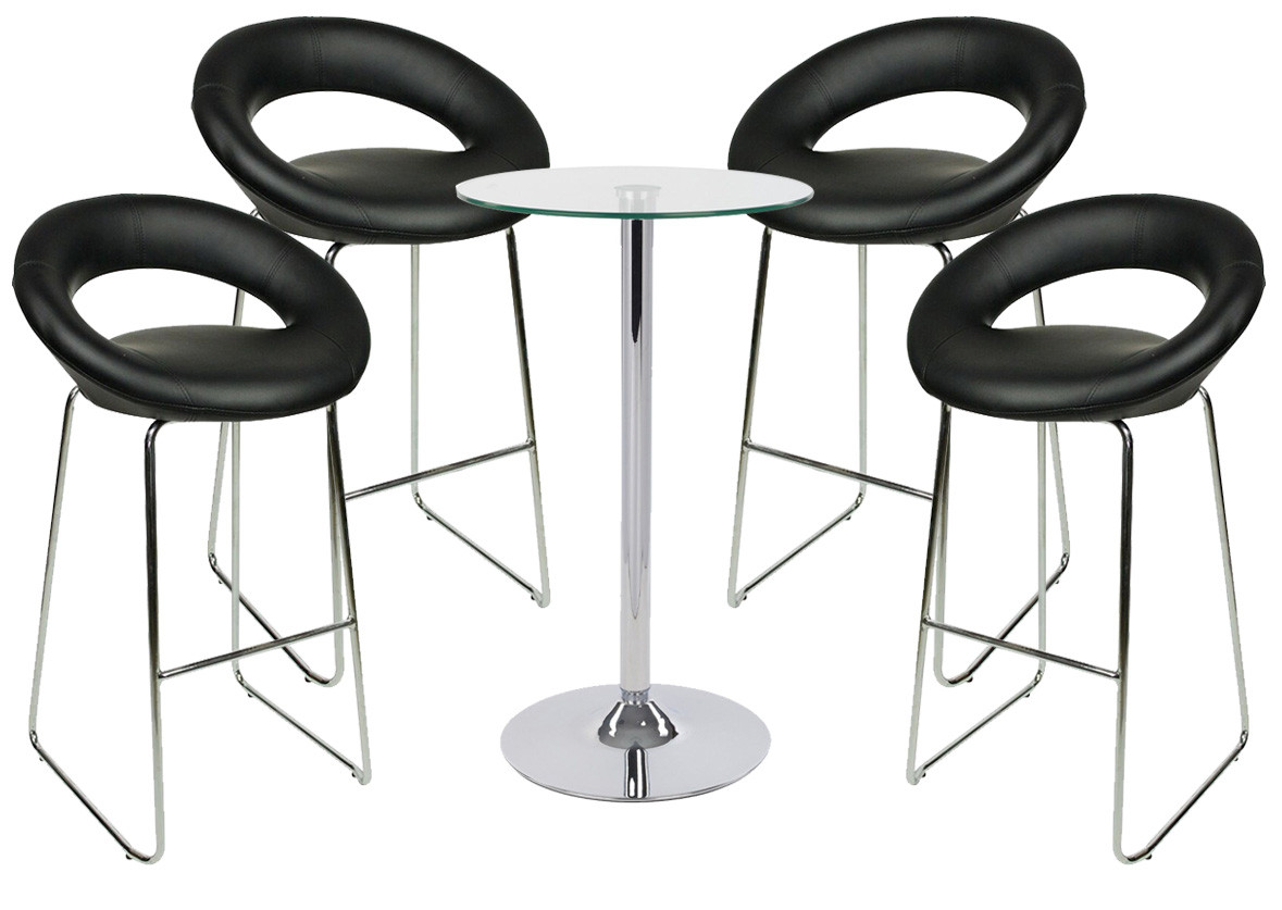 An image of Sorrento Kitchen Fixed Height Curved Bar Stool and Como Table Package