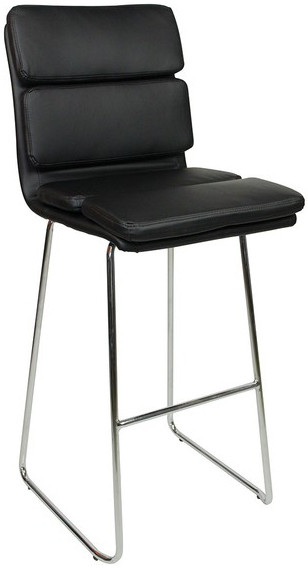 An image of Moderno Fixed Height Curved Bar Stools Black