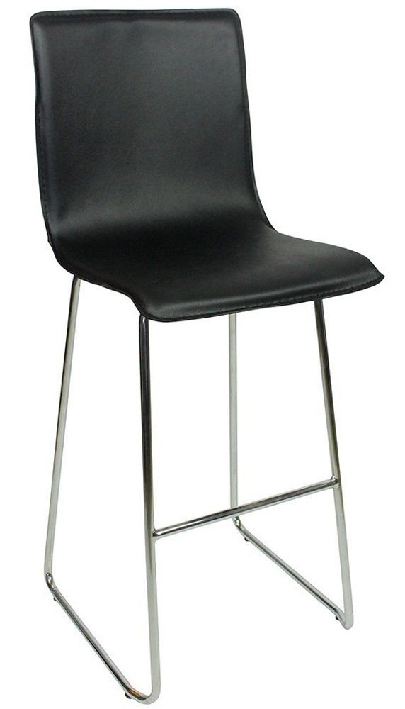 An image of Giola Fixed Height Curved Bar Stools Black