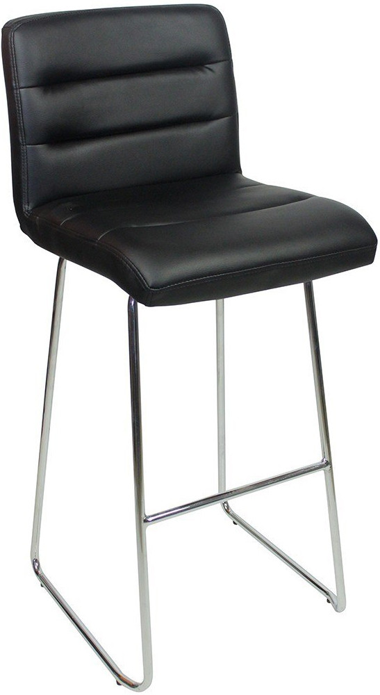 An image of Luscious Fixed Height Curved Bar Stools Black