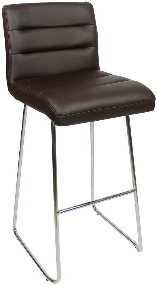 An image of Luscious Fixed Height Curved Bar Stools Brown