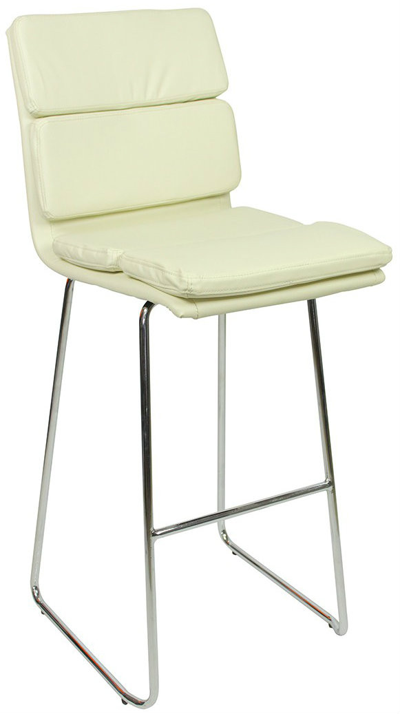 An image of Moderno Fixed Height Curved Bar Stools Cream