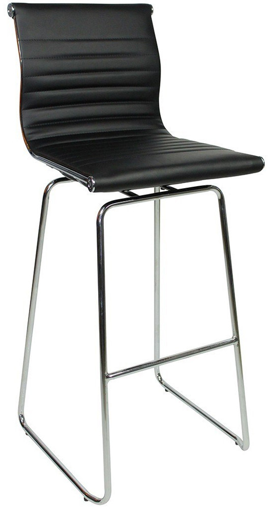 An image of Rovigo Fixed Height Curved Leg Bar Stools Black