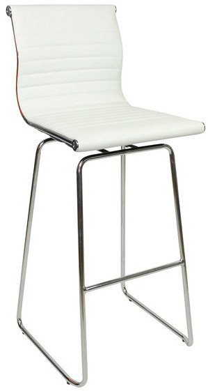 An image of Rovigo Fixed Height Curved Leg Bar Stools White