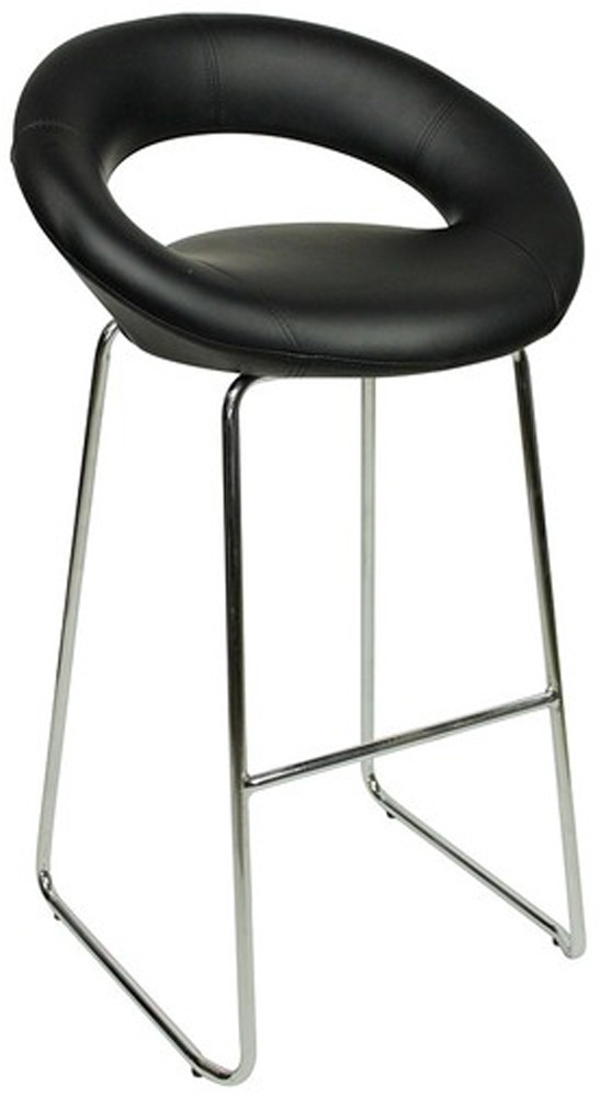 An image of Sorrento Kitchen Fixed Height Curved Bar Stools Black