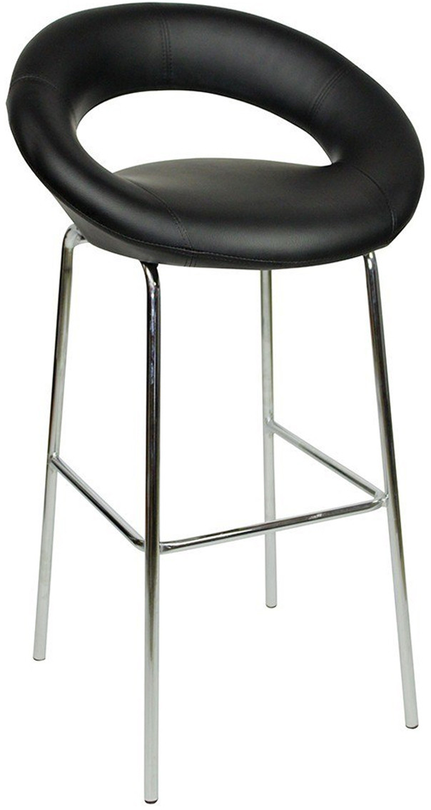 An image of Sorrento Kitchen Fixed Height Bar Stools Black