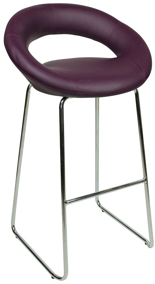 An image of Sorrento Kitchen Fixed Height Curved Bar Stools Purple