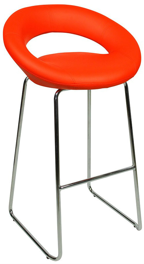 An image of Sorrento Kitchen Fixed Height Curved Bar Stools Red