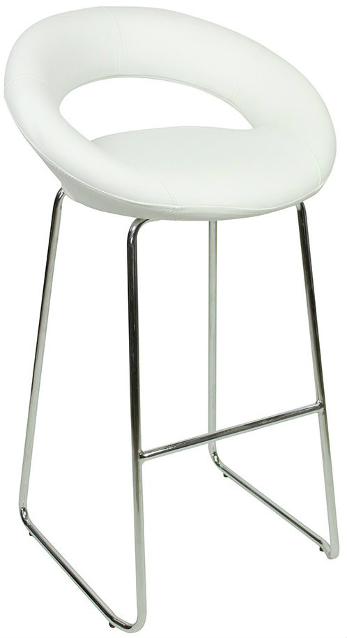 An image of Sorrento Kitchen Fixed Height Curved Bar Stools White