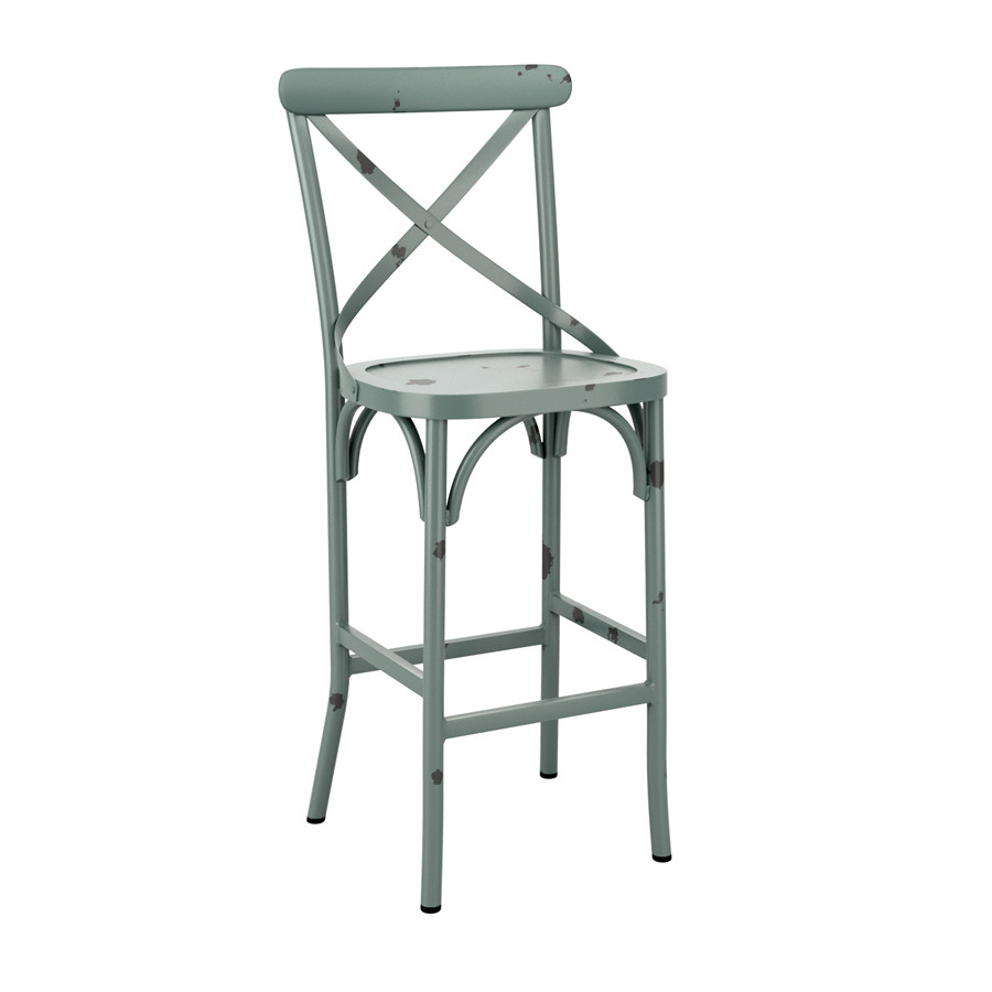 An image of Cafe Bar Stool Vintage Blue